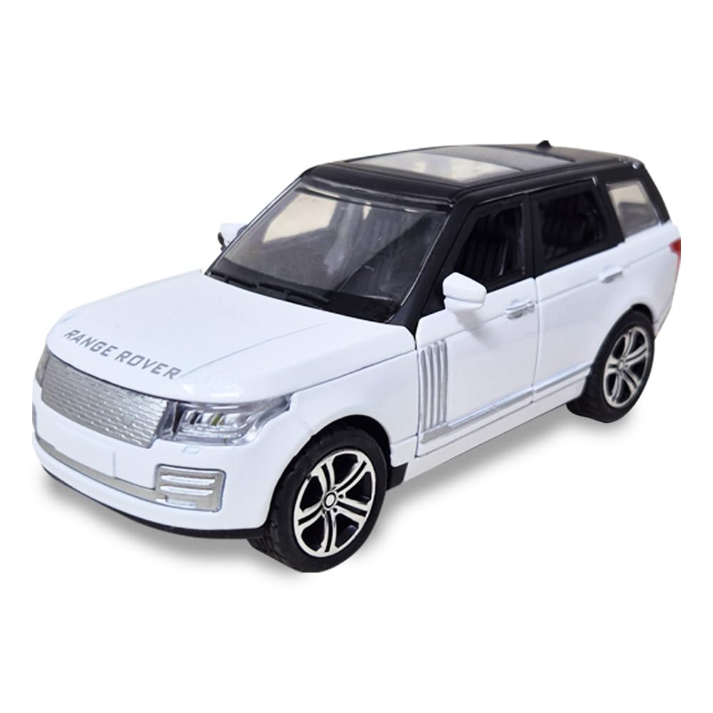 Diecast Metal Car 1:32 Range Rover Die Cast Metal Toy Car Model Car Light Sound Pullback Openable Door Car For Kids Truck Cars
