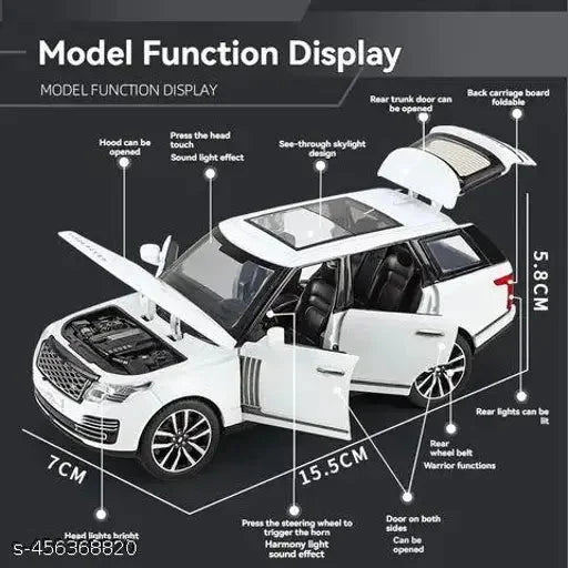 Diecast Metal Car 1:32 Range Rover Die Cast Metal Toy Car Model Car Light Sound Pullback Openable Door Car For Kids Truck Cars