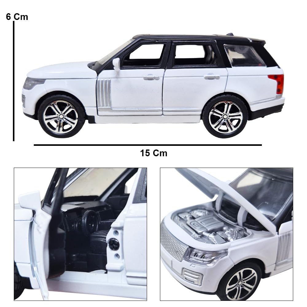 Diecast Metal Car 1:32 Range Rover Die Cast Metal Toy Car Model Car Light Sound Pullback Openable Door Car For Kids Truck Cars