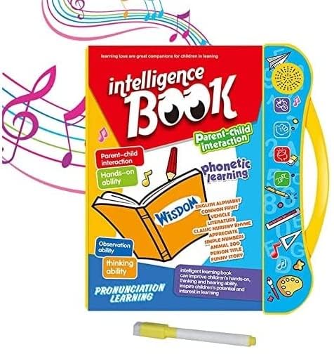 Intelligence Book Sound Book for Children, English Letters & Words Learning Study Book Fun Educational Toys