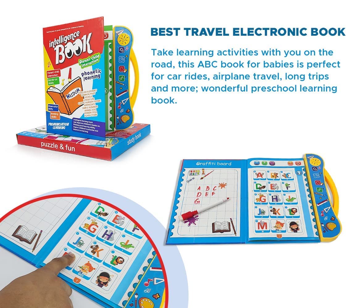 Intelligence Book Sound Book for Children, English Letters & Words Learning Study Book Fun Educational Toys