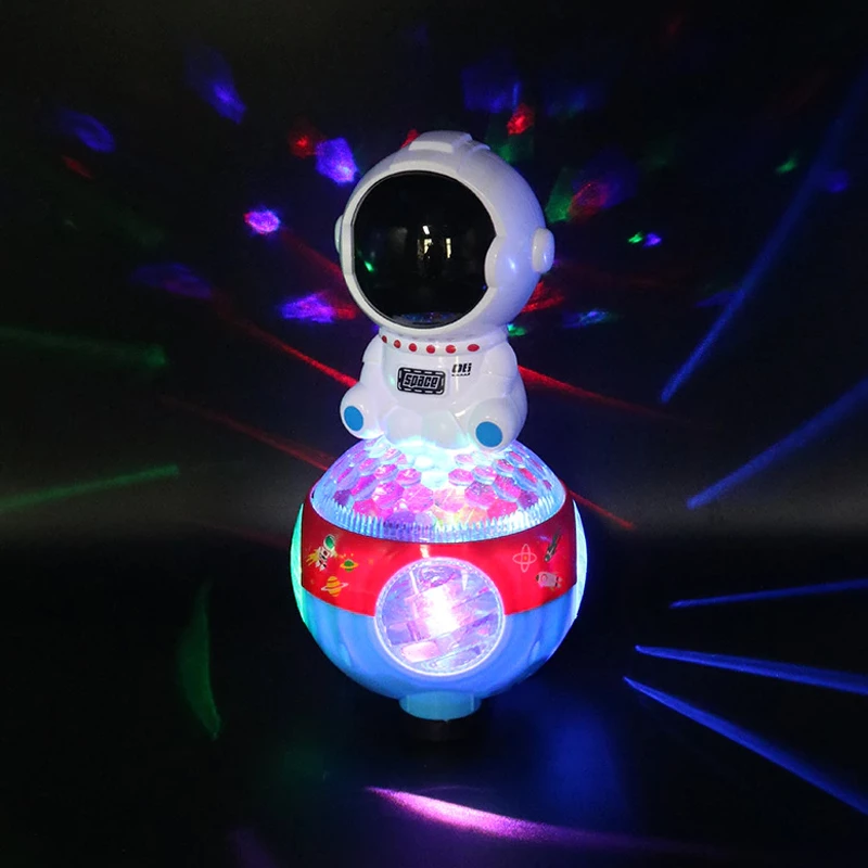 360 Degree Rotating Electronic Astronaut Space Robot Toy for Kids with Music & Light