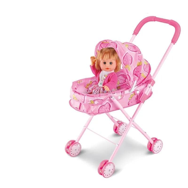 Real Moving Stroller Baby Girl Doll Toy Set for Kid