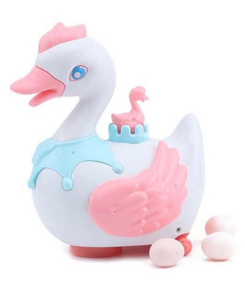 Ridhimani Swan Will Lay Eggs Toy | Walking Moving Swan Laying Eggs Toy with Light & Sound
