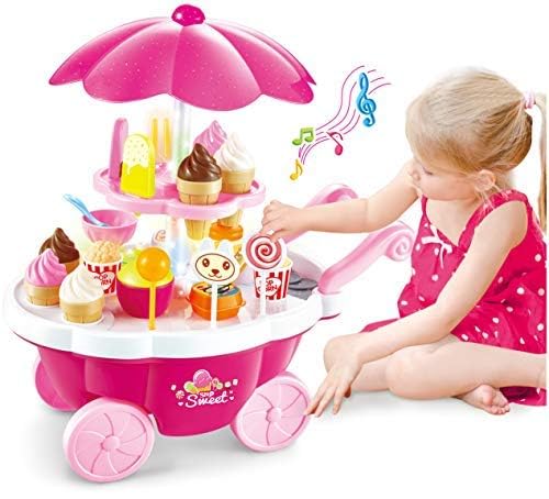 Musical Sweet Ice Cream Cart for Kids Pretend Play Toy