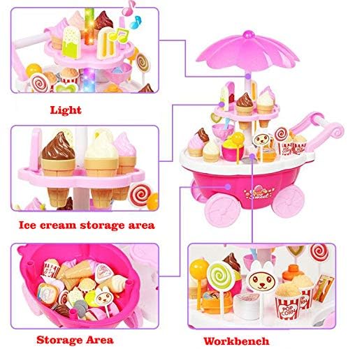 Musical Sweet Ice Cream Cart for Kids Pretend Play Toy