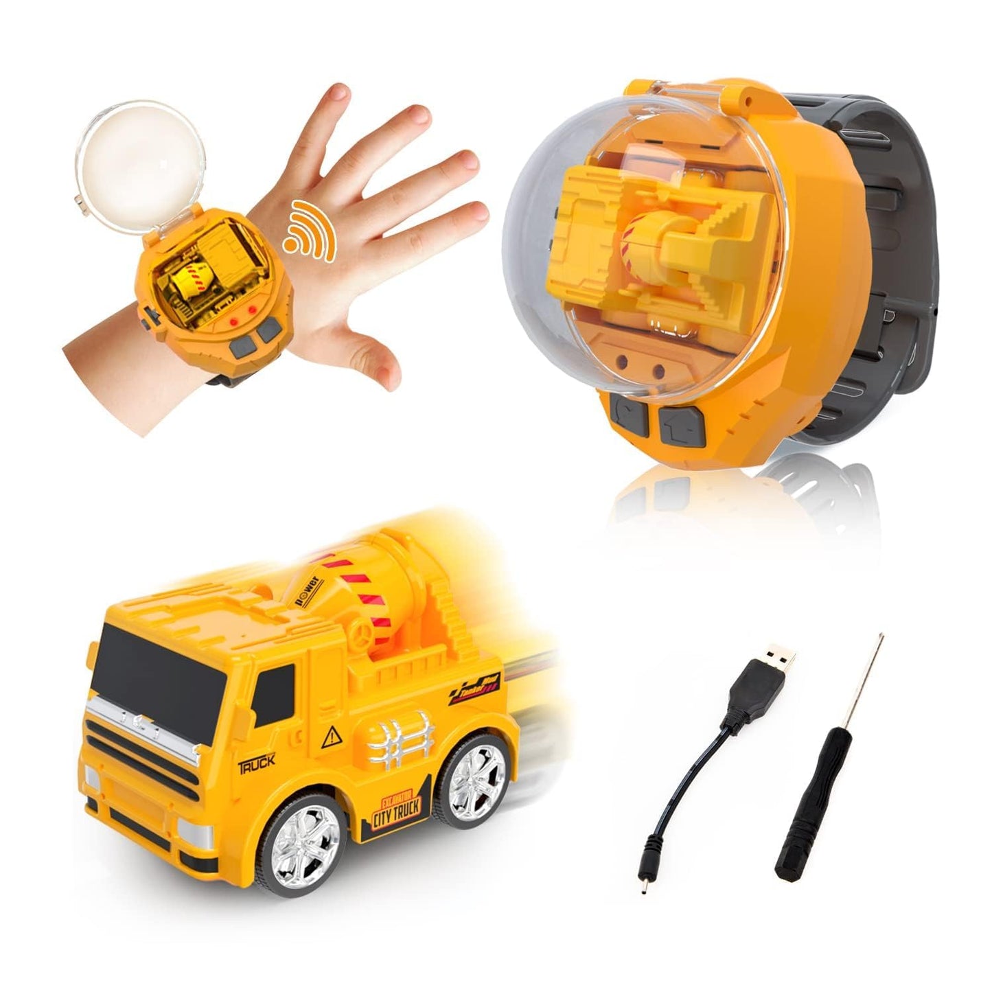 Mini Wrist Watch Remote Control Truck Bulldozer Toy for Kids