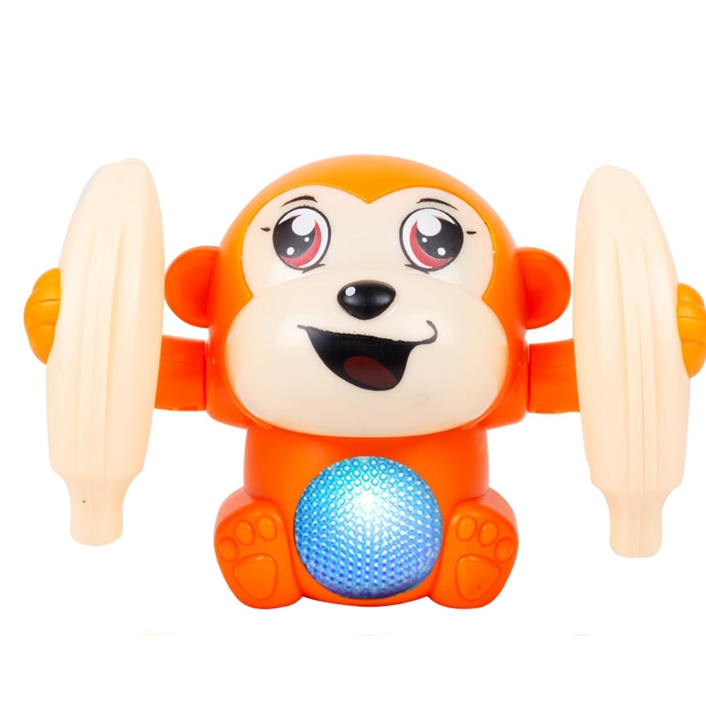 Ridhimani Dancing Monkey Musical Toy for Kids Baby Spinning Rolling Doll Tumble Toy with Voice Control Musical Light and Sound Effects with Sensor.