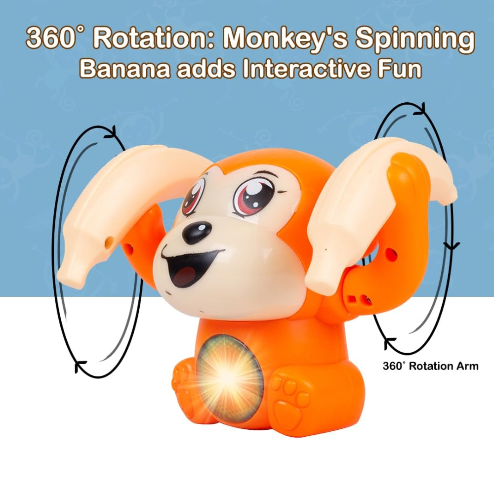 Ridhimani Dancing Monkey Musical Toy for Kids Baby Spinning Rolling Doll Tumble Toy with Voice Control Musical Light and Sound Effects with Sensor.