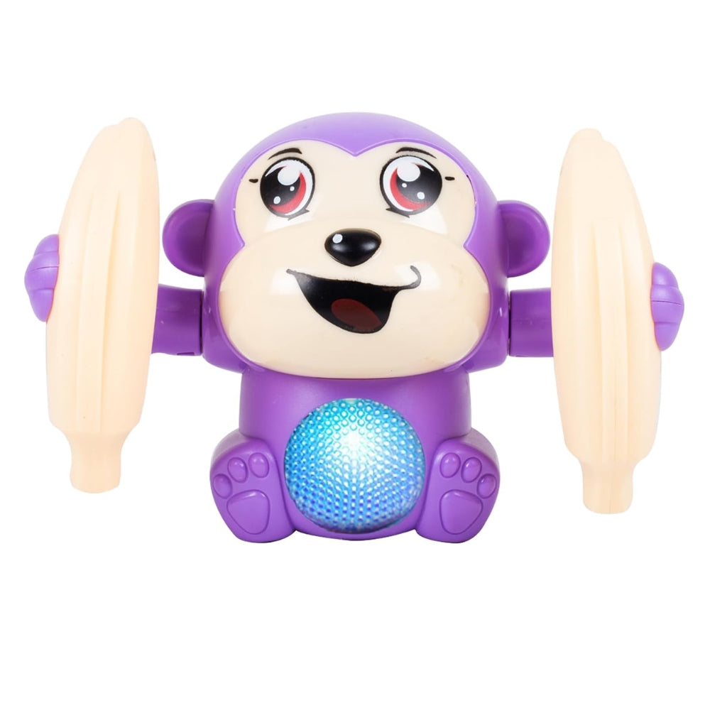 Ridhimani Dancing Monkey Musical Toy for Kids Baby Spinning Rolling Doll Tumble Toy with Voice Control Musical Light and Sound Effects with Sensor.