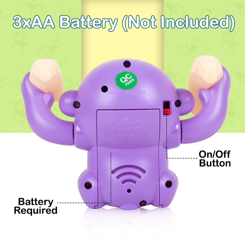 Ridhimani Dancing Monkey Musical Toy for Kids Baby Spinning Rolling Doll Tumble Toy with Voice Control Musical Light and Sound Effects with Sensor.
