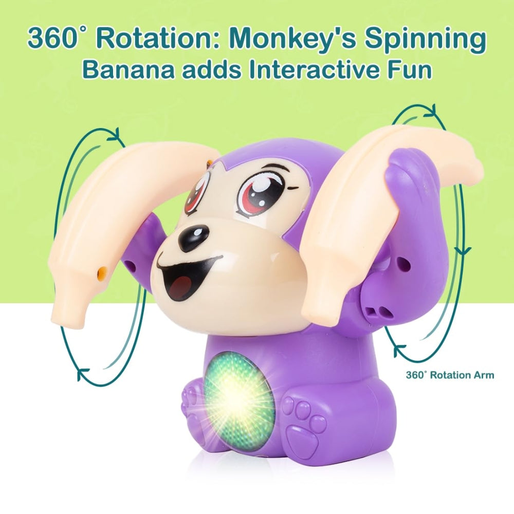 Ridhimani Dancing Monkey Musical Toy for Kids Baby Spinning Rolling Doll Tumble Toy with Voice Control Musical Light and Sound Effects with Sensor.