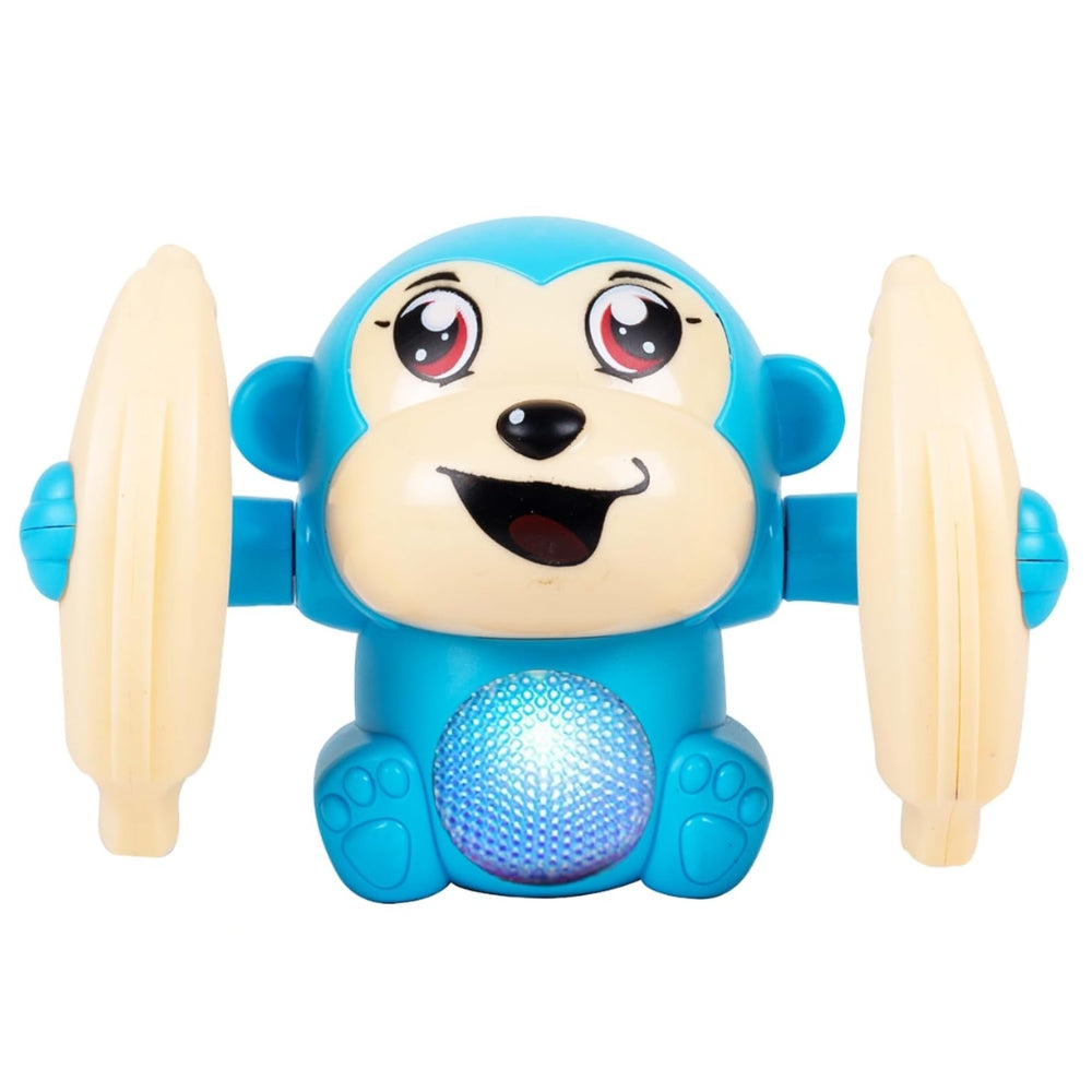 Ridhimani Dancing Monkey Musical Toy for Kids Baby Spinning Rolling Doll Tumble Toy with Voice Control Musical Light and Sound Effects with Sensor.