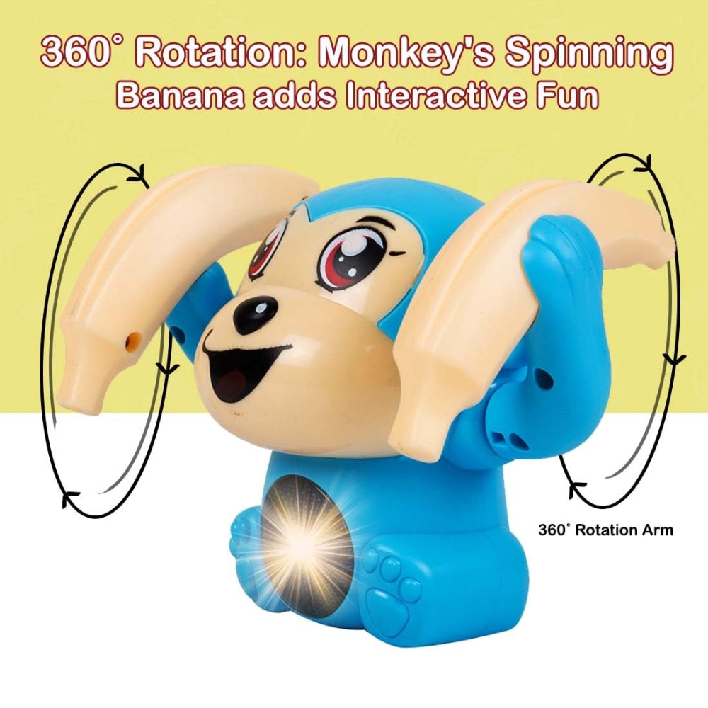 Ridhimani Dancing Monkey Musical Toy for Kids Baby Spinning Rolling Doll Tumble Toy with Voice Control Musical Light and Sound Effects with Sensor.