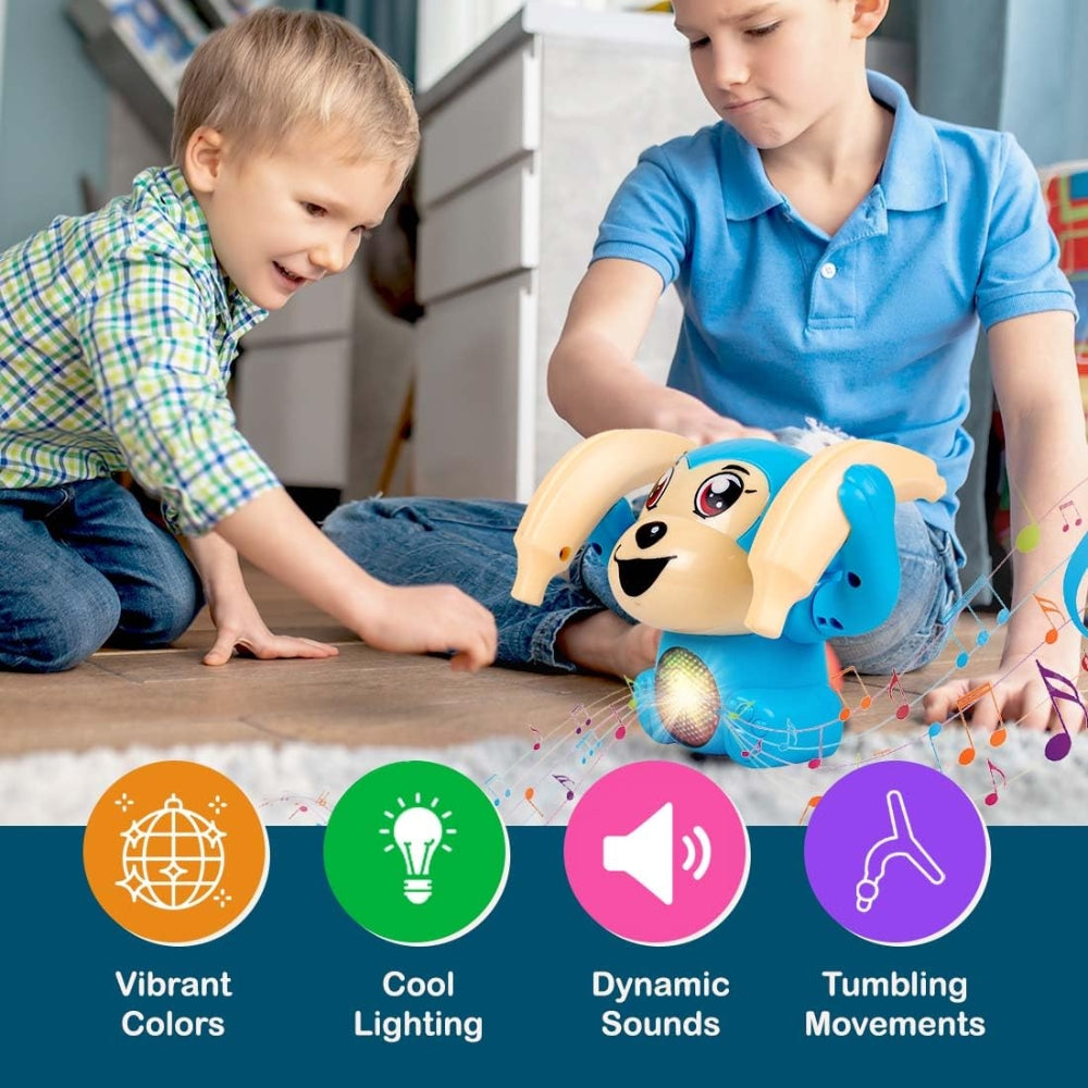Ridhimani Dancing Monkey Musical Toy for Kids Baby Spinning Rolling Doll Tumble Toy with Voice Control Musical Light and Sound Effects with Sensor.