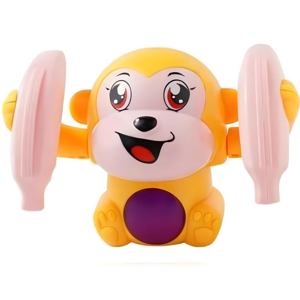 Ridhimani Dancing Monkey Musical Toy for Kids Baby Spinning Rolling Doll Tumble Toy with Voice Control Musical Light and Sound Effects with Sensor.