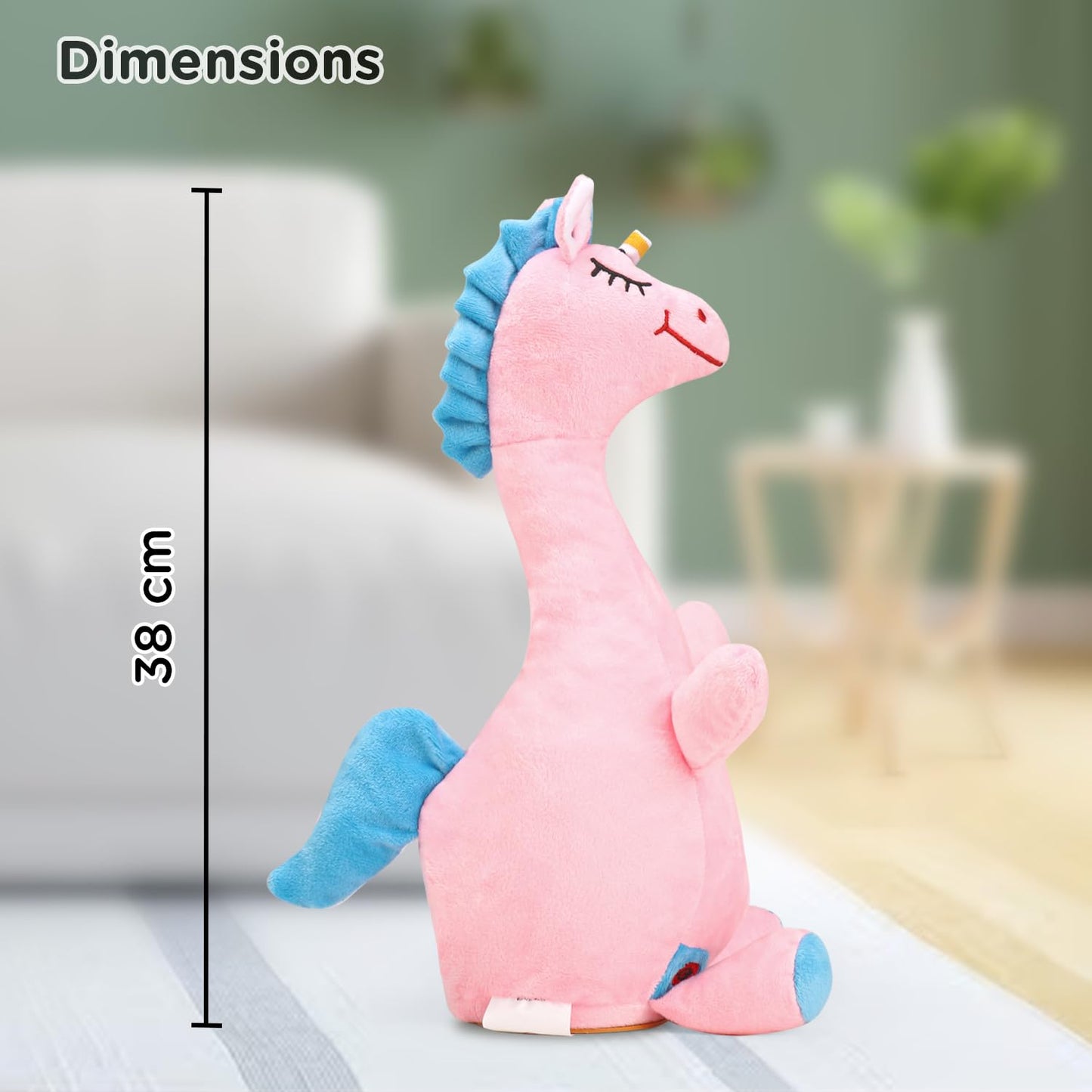 Dancing Talking Unicorn Soft Toy for Kids, Wriggle & Singing Recording Plush Toy