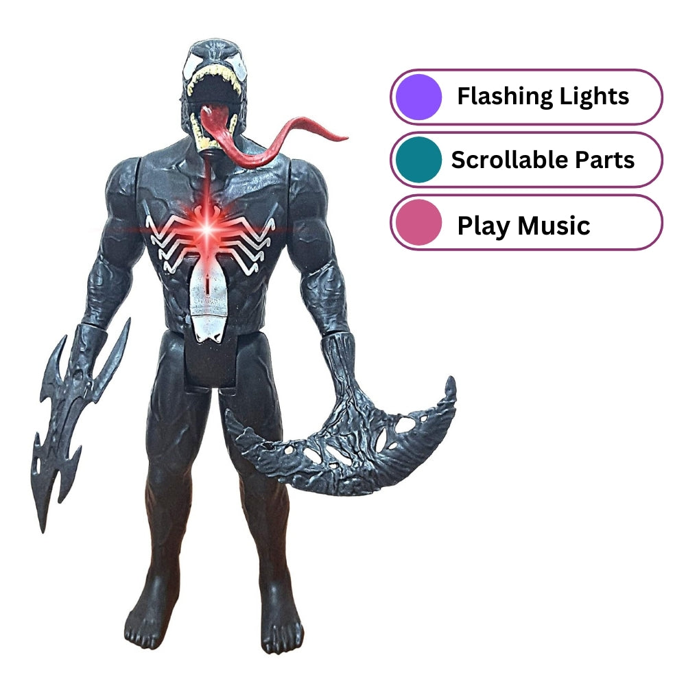 Marvel Avengers Union Legend Titan Hero Series 12-Inch Venom with Tongue Action Figure Toy with Lights