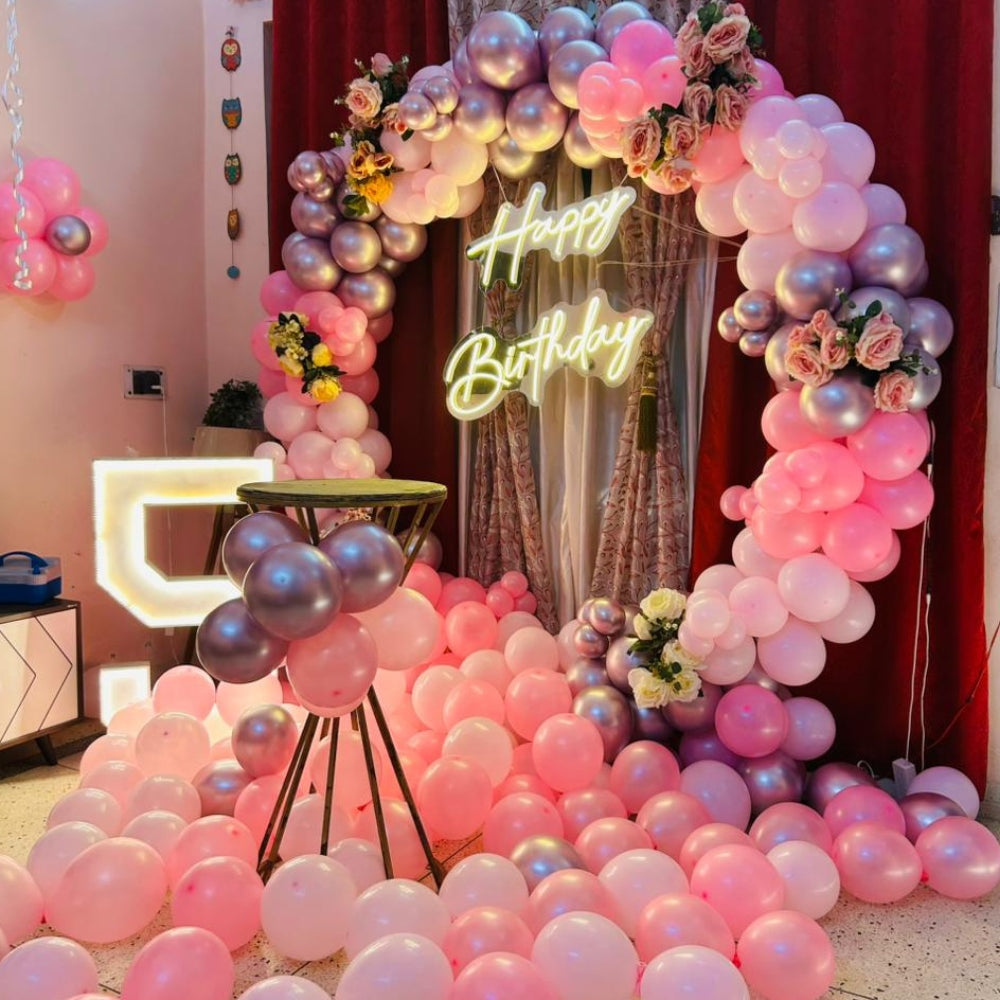 Pink Theme Ring Birthday Decor
