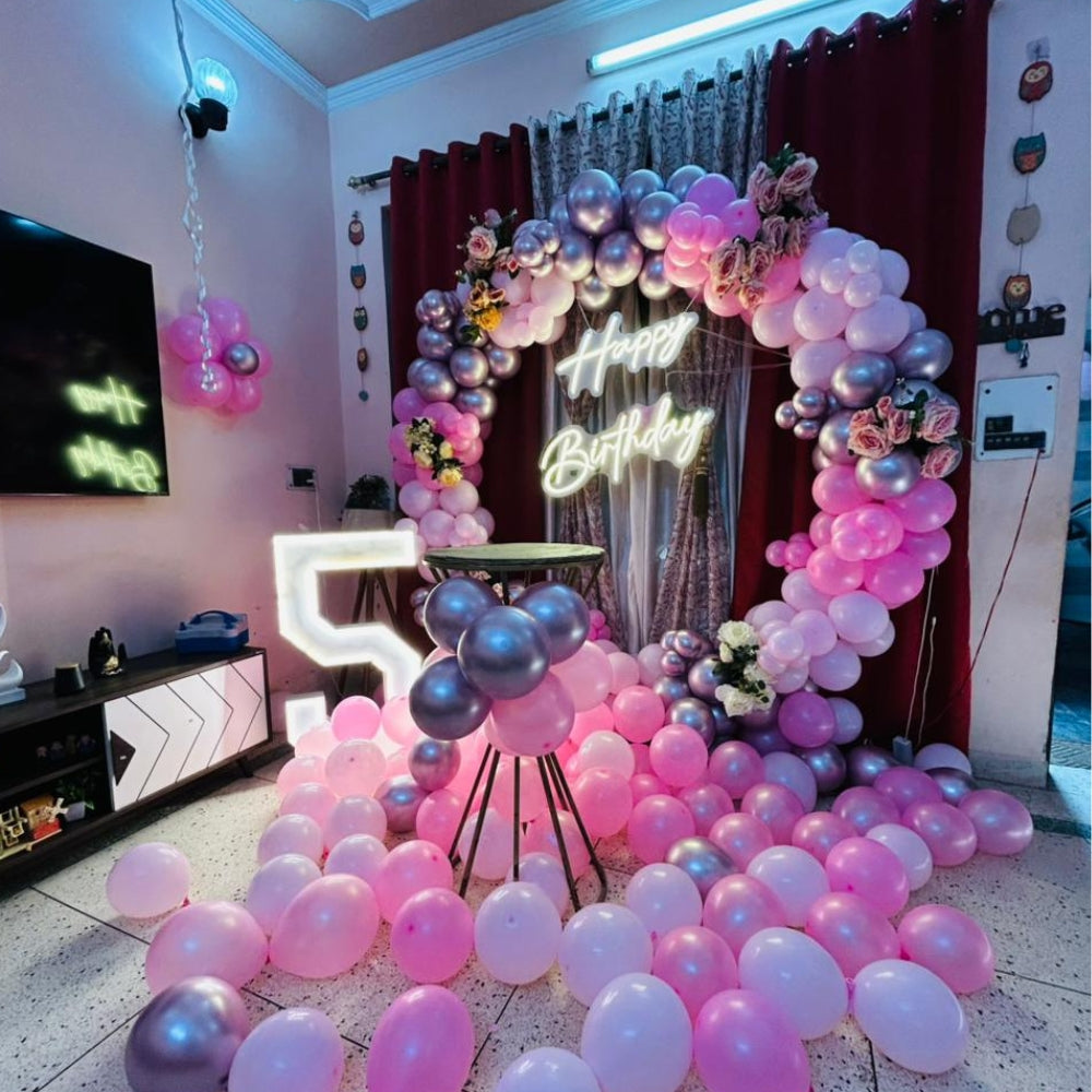Pink Theme Ring Birthday Decor