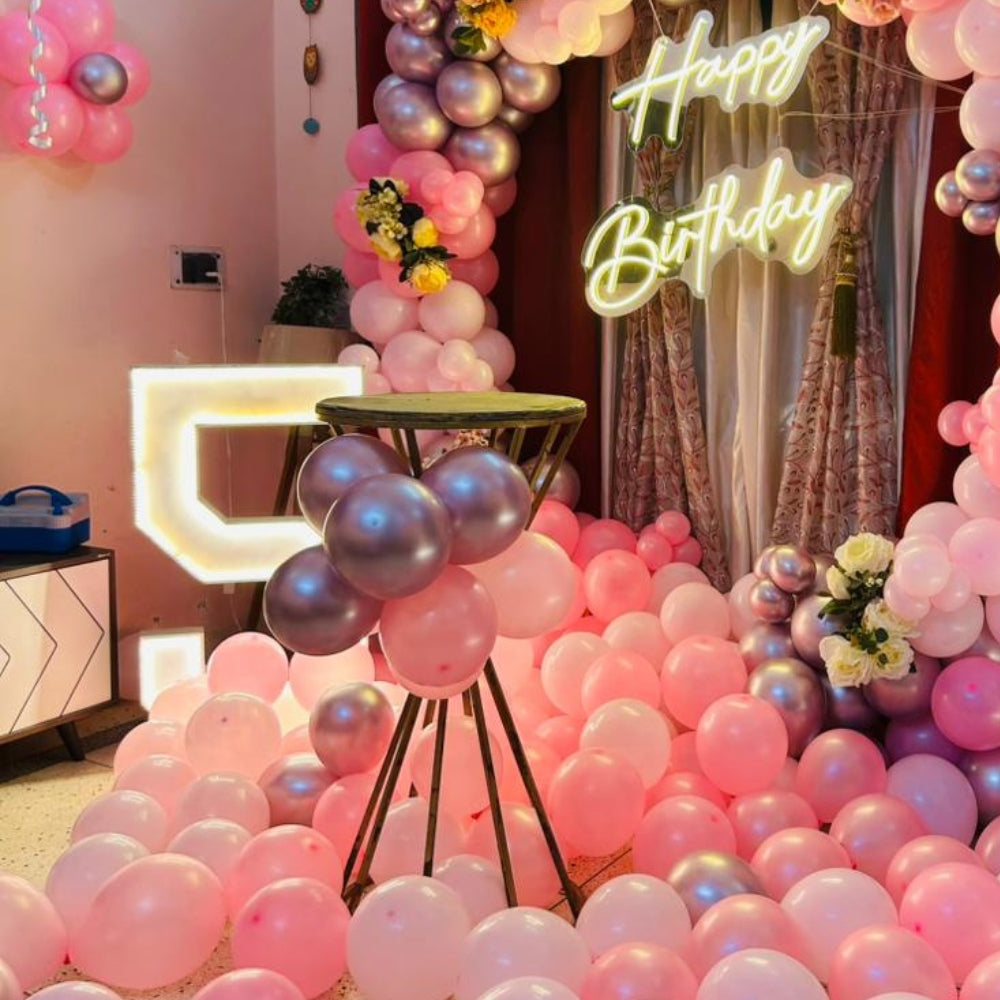 Pink Theme Ring Birthday Decor