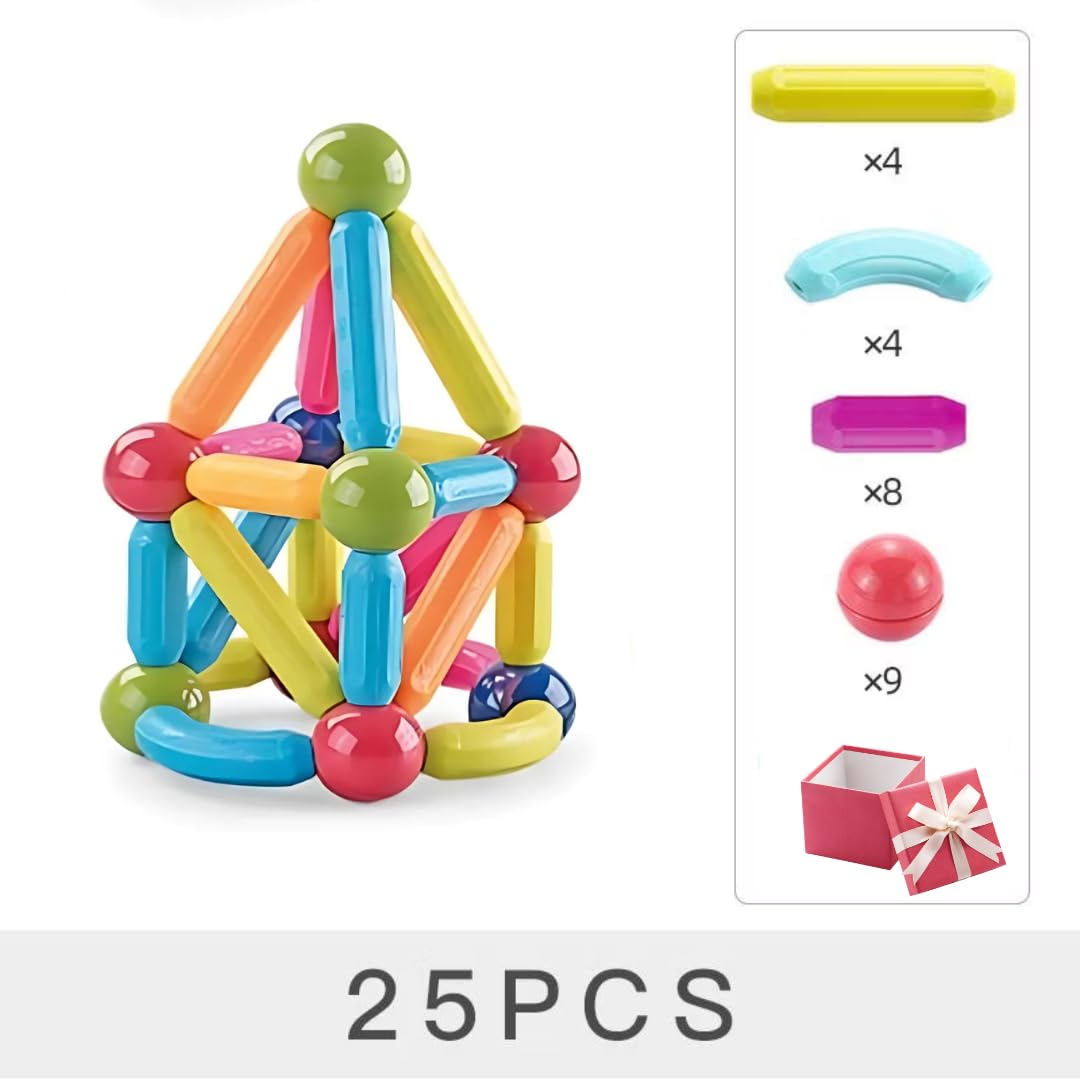 25 Pcs Magnetic Building Blocks Sticks for Kids