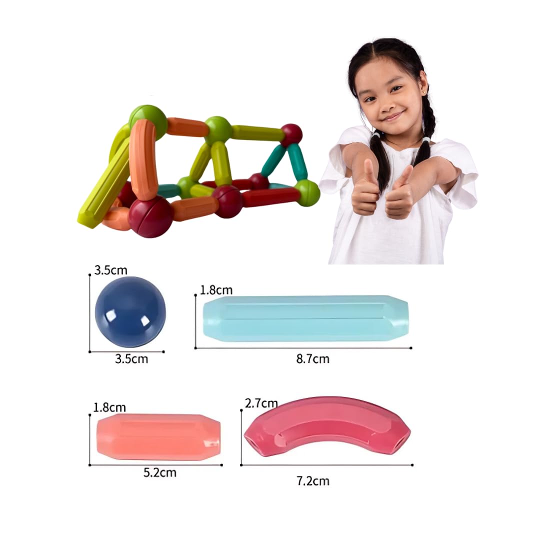 Fidtoy magnetic rods and balls building toy for STEM learning and creative play