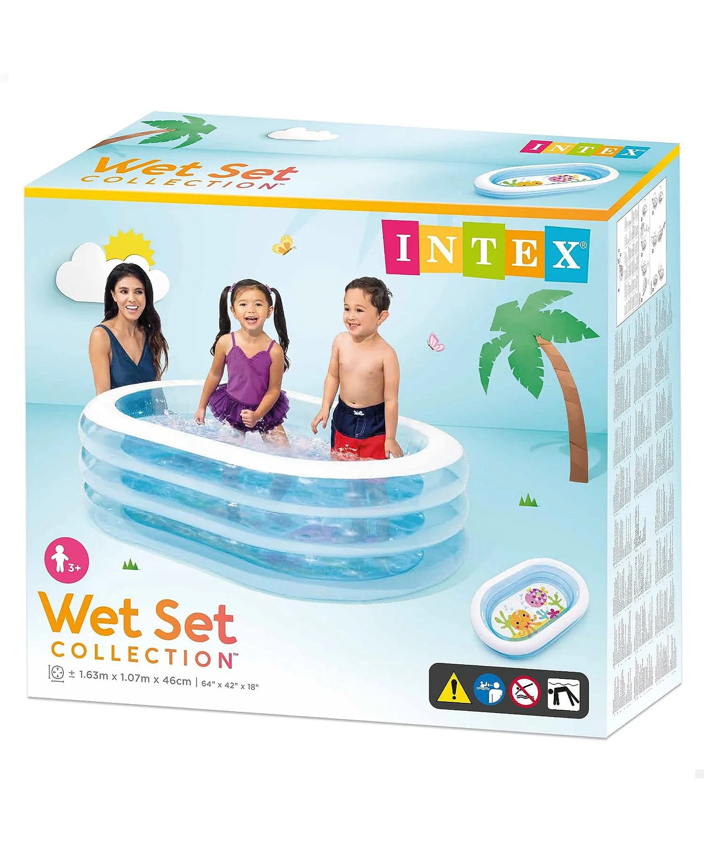 Intex 5.5 Feet Portable Inflatable Oval Shape Fun Air Water Swimming Pool For Kids