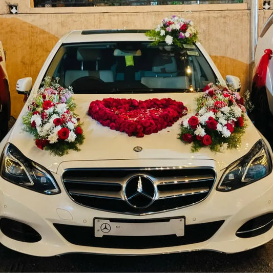 Mercedes car decoration with flowers