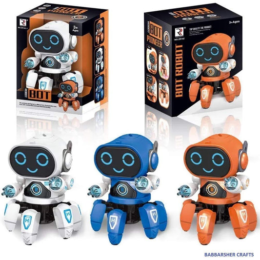 Ridhimani Bot Robot Pioneer Robot with Lights & Music, Octopus Style Robot Toys for Kids.