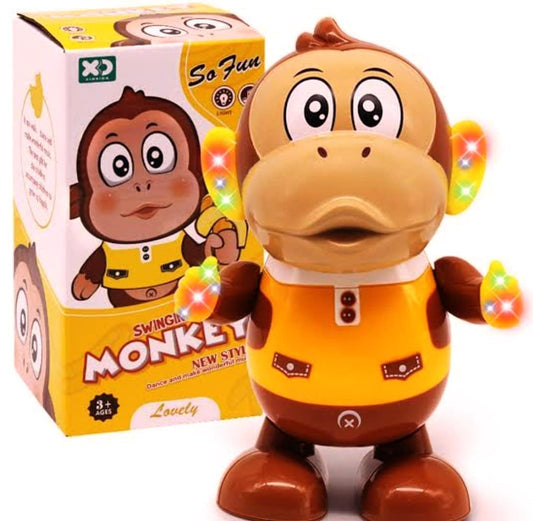 Ridhimani Dancing Swinging Monkey Musical Toy with Light & Melodious Music, Kids