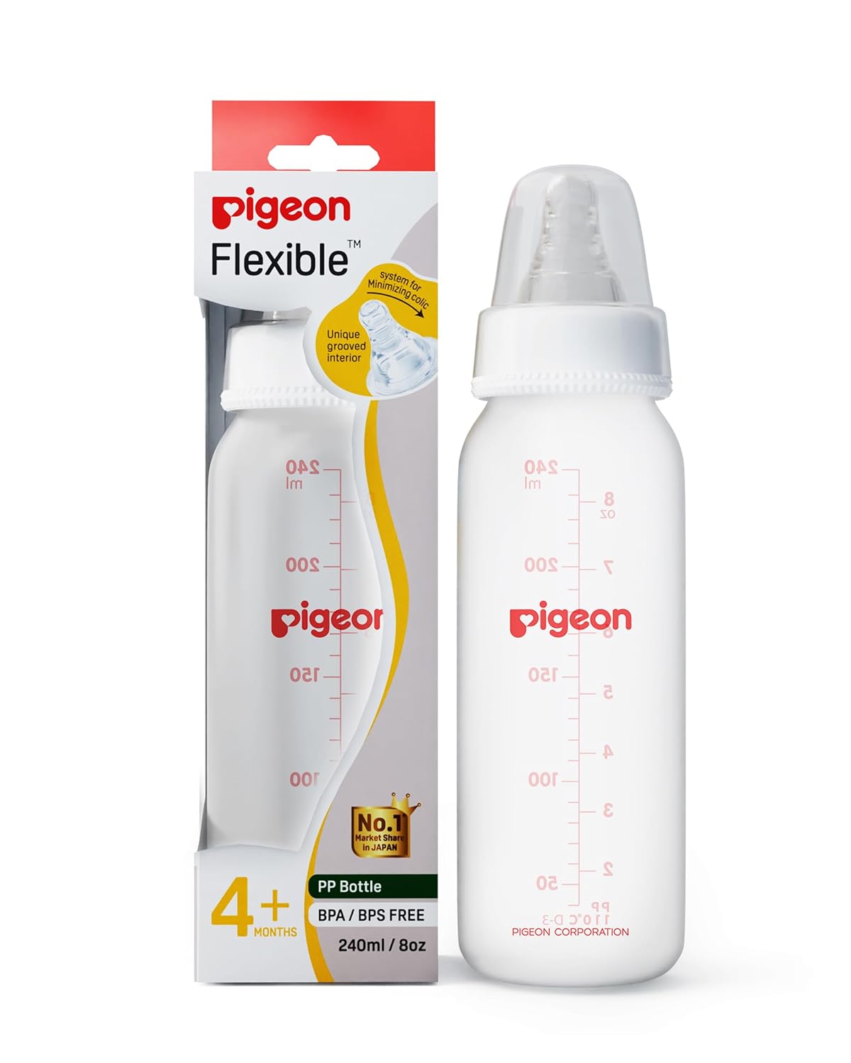 Pigeon Narrow Neck Glass Feeding Bottle Flexible PP Bottle