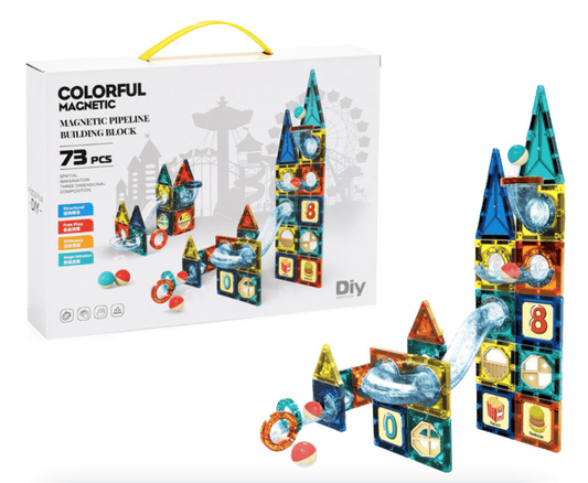 73 Pcs Colorful Magnetic Pipeline Building Blocks