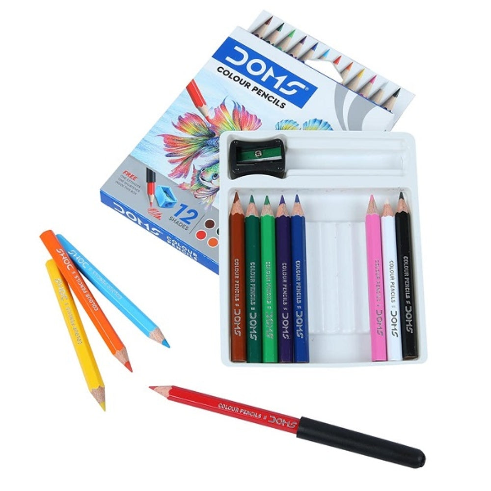 Doms Pencil Colors 12 Shades - 85mm