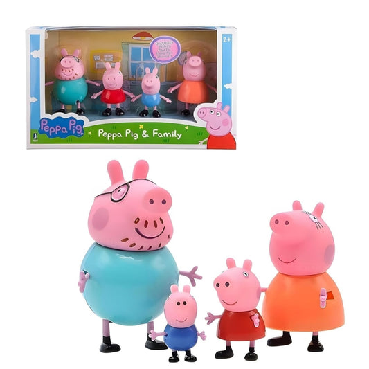 Ridhimani Peppa Pig Family Playset 4-Pc Pretend Play Toy with Peppa, George, Mommy & Daddy