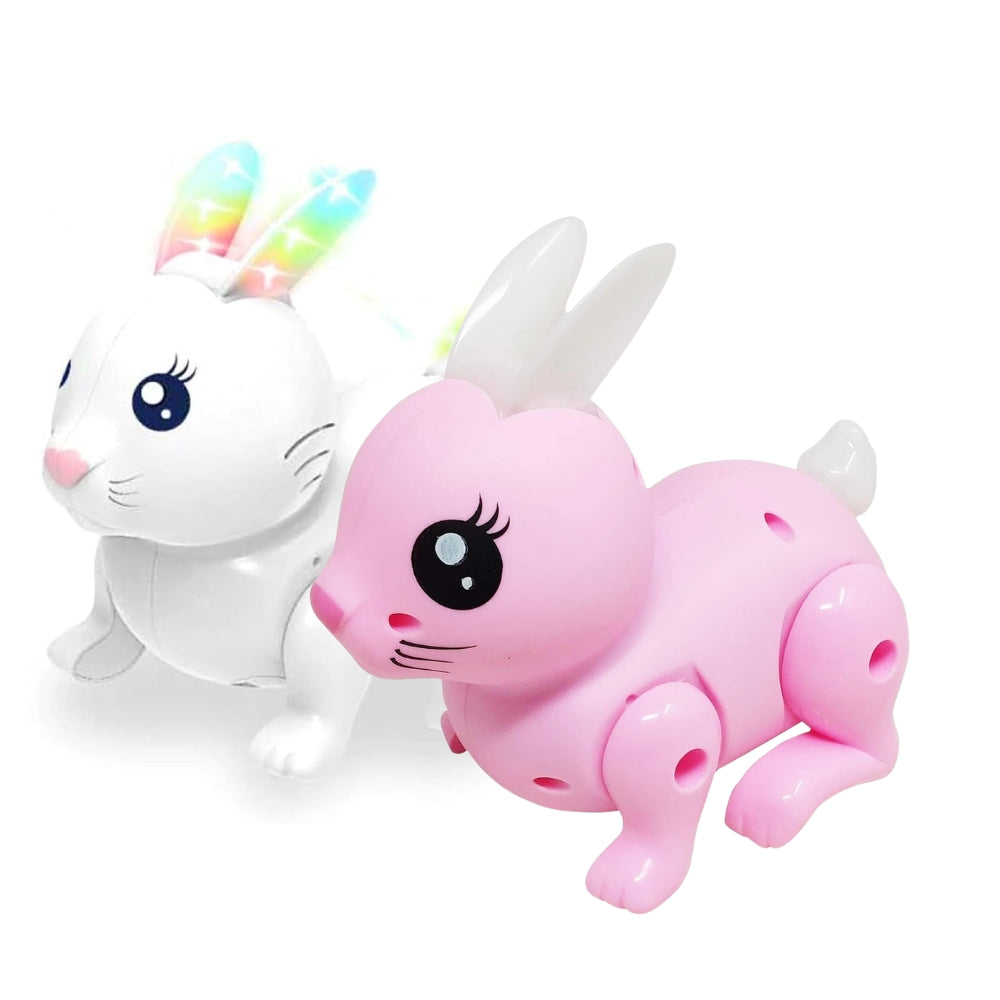 Jumping Hopping Electronic Interactive Rabbit Toy for Kids, Action Walking, 5D Light & Sound Cute Colorful Swing Ears & Tail Musical Bunny for 3+ Years Kids.