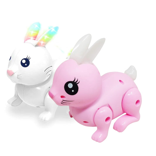 Jumping Hopping Electronic Interactive Rabbit Toy for Kids, Action Walking, 5D Light & Sound Cute Colorful Swing Ears & Tail Musical Bunny for 3+ Years Kids.