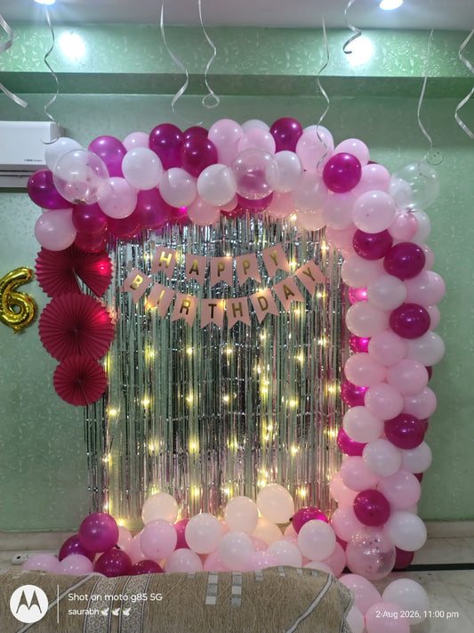 Pink And Silver Birthday Bliss Decoration