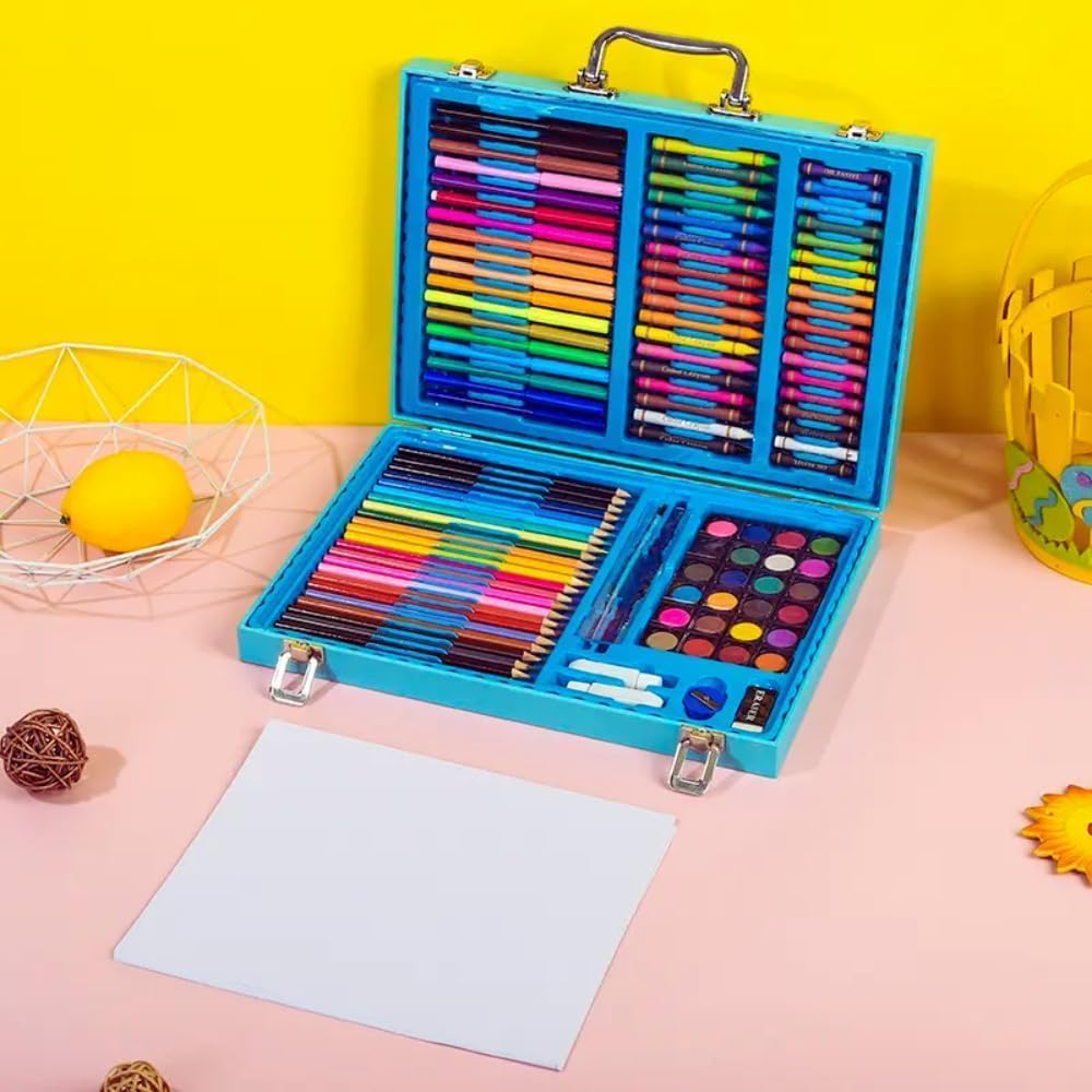 128 Pcs Dinosaur Drawing Kit, Colour Painting Art Kit Carrying Case