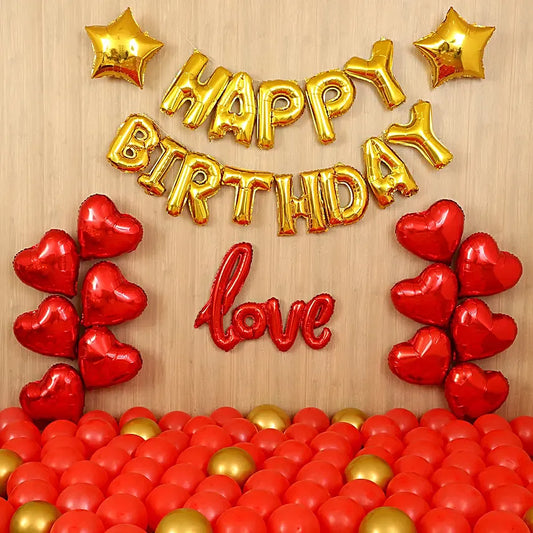 Red Themed Birthday Balloon Décor
