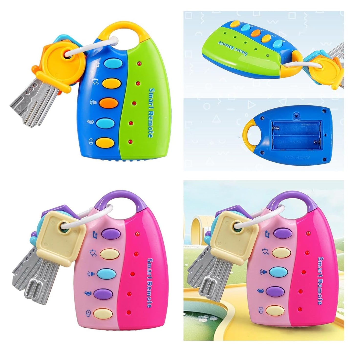 Car Keys Toy Educational Portable Remote Key for Baby Infant Tooth Soother Teether Toy