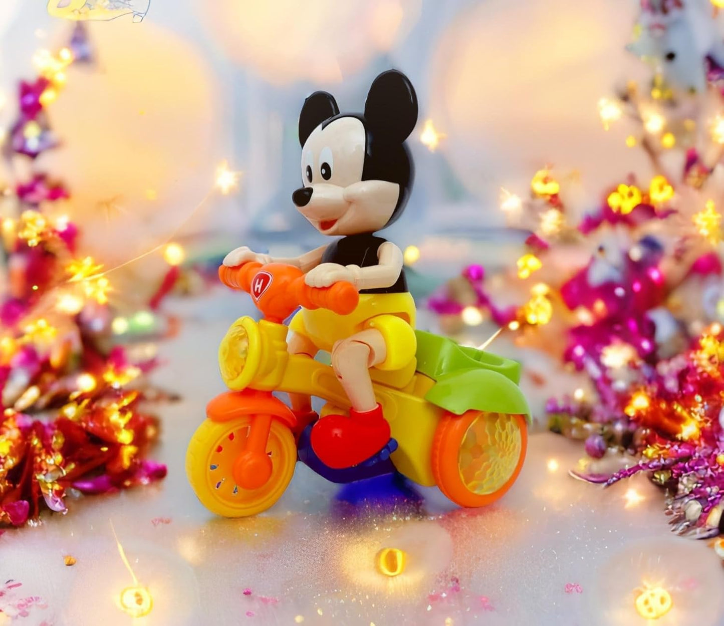 Micky Mouse Rats Riding Bicycles Musical Toy for Kids with Flashing Lights