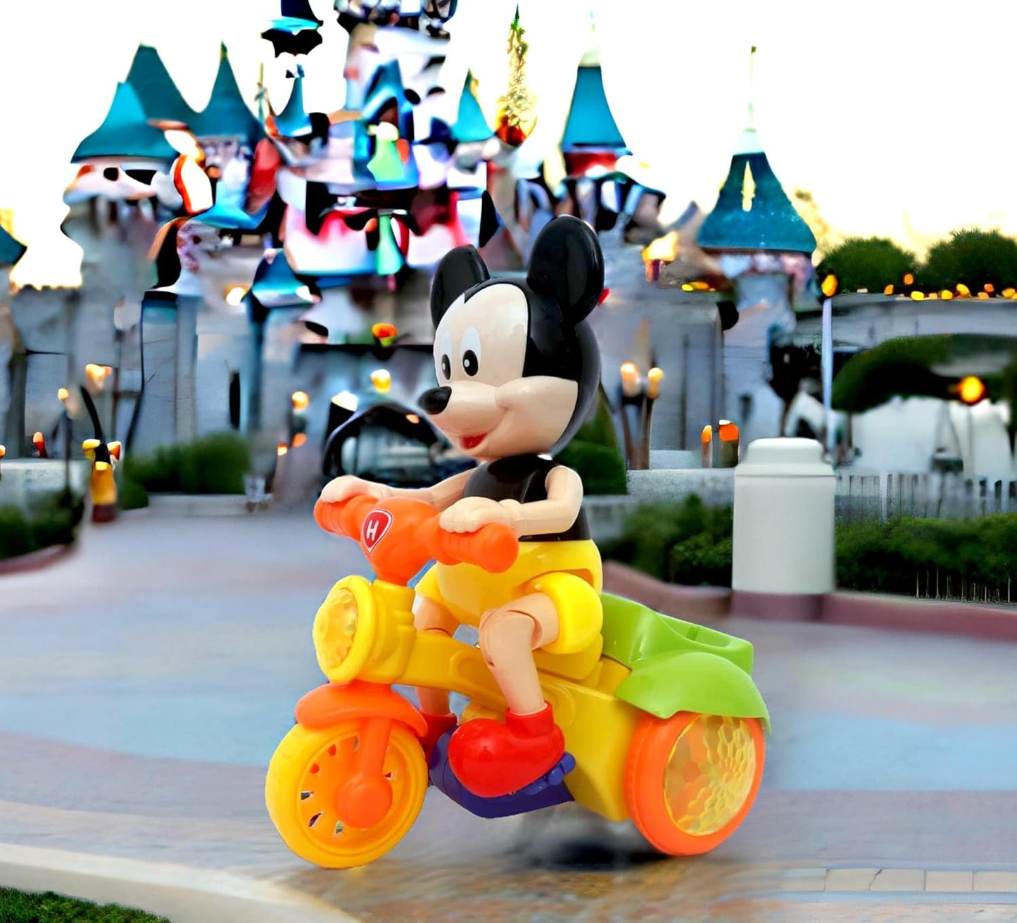Micky Mouse Rats Riding Bicycles Musical Toy for Kids with Flashing Lights
