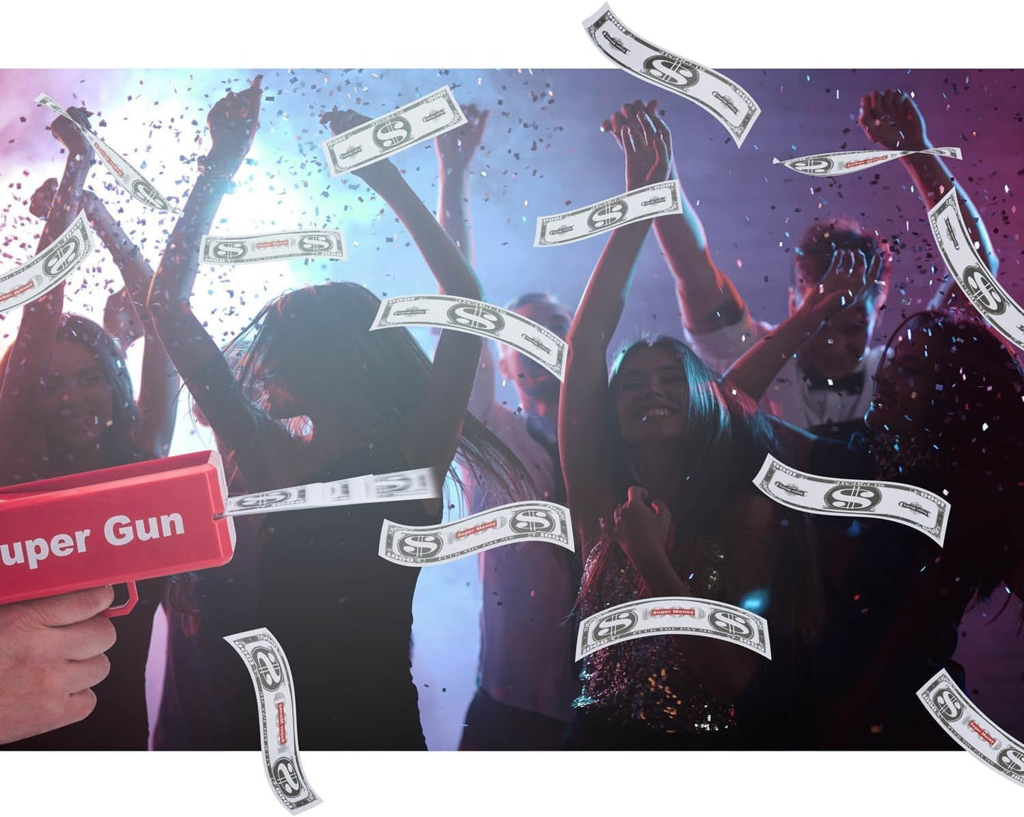 Super Cash Cannon Money Guns Special Day Spary Cash Money Gun for Parties with Dollars