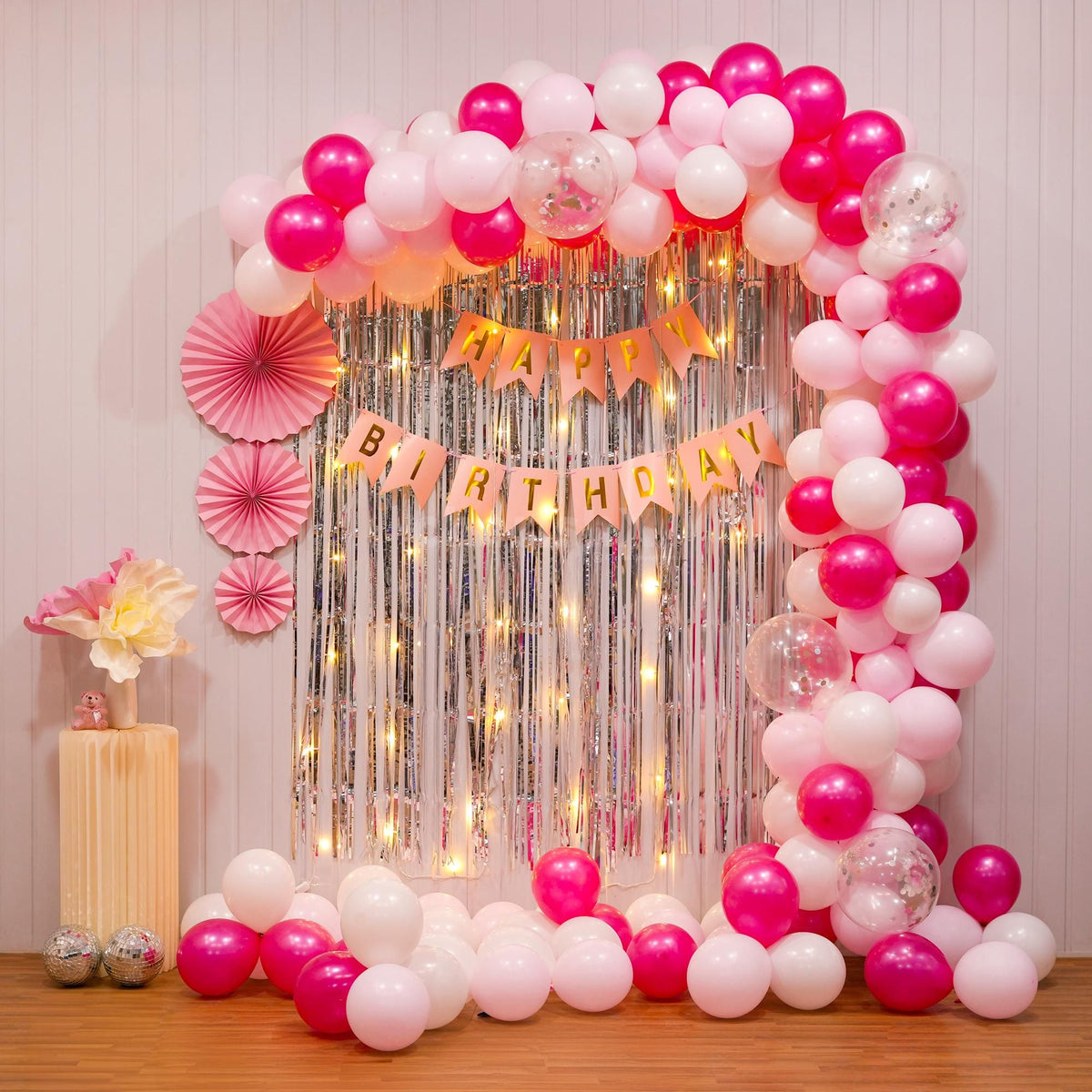 Pink And Silver Birthday Bliss Decoration