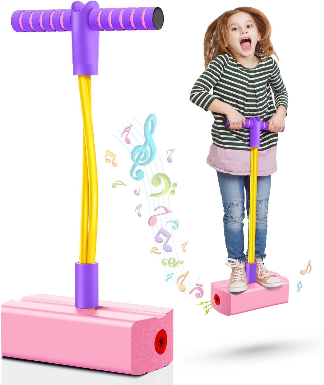 Pogo Stick Outdoor Toy with Foam Pogo Jumper & Sound for Kids
