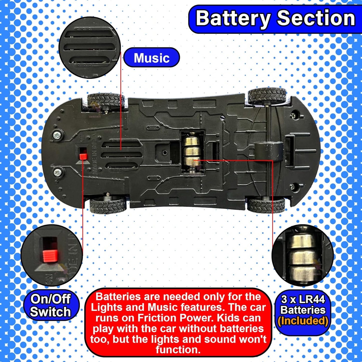City Guard Push and Go Police Car Toy for Kids