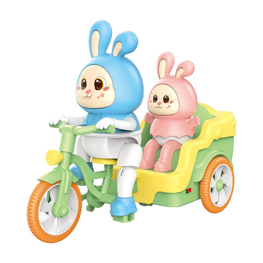 Cute Rabbit Electric Tricycle Toy, Funny Rabbitoo Bunny Riding Musical Toy for Kids