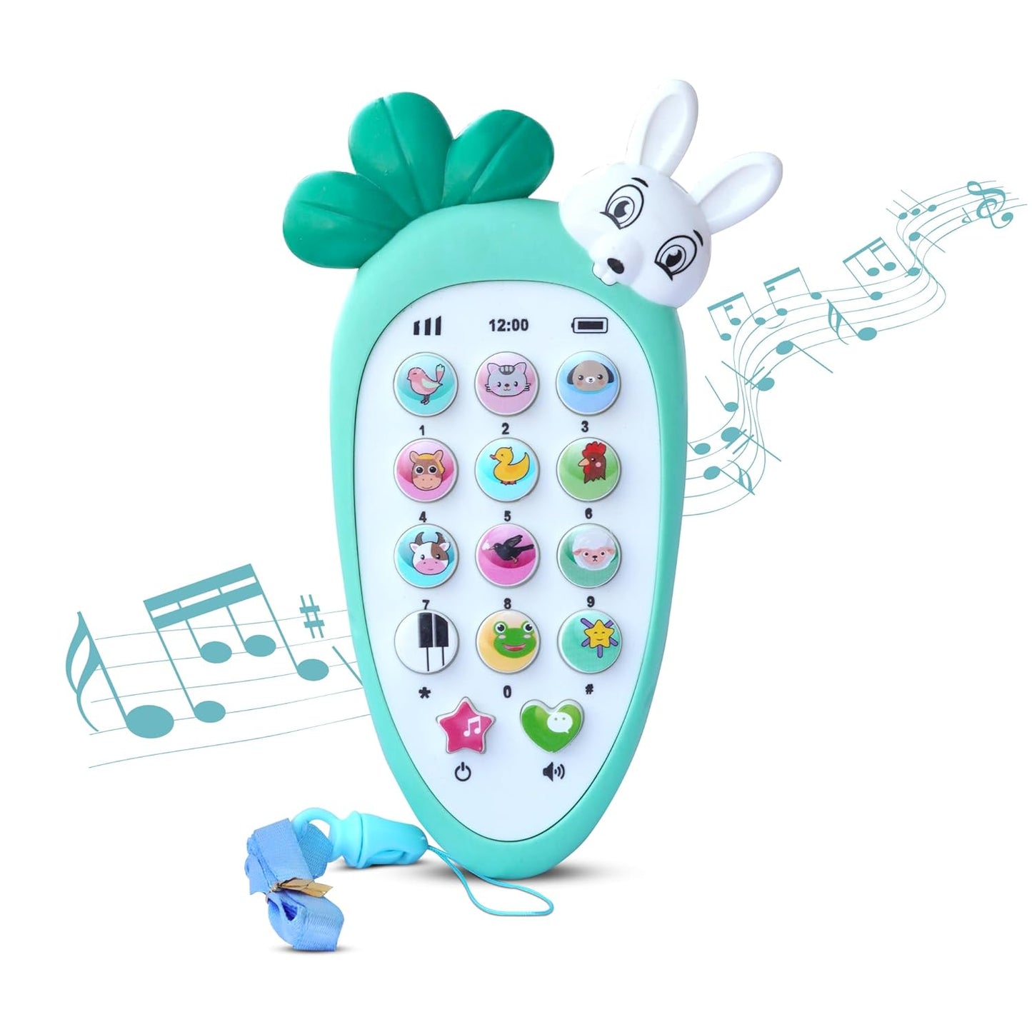 Radish Style Cute Rabbit Face Pretend Play Cell Phone Mobile Toy for Kids