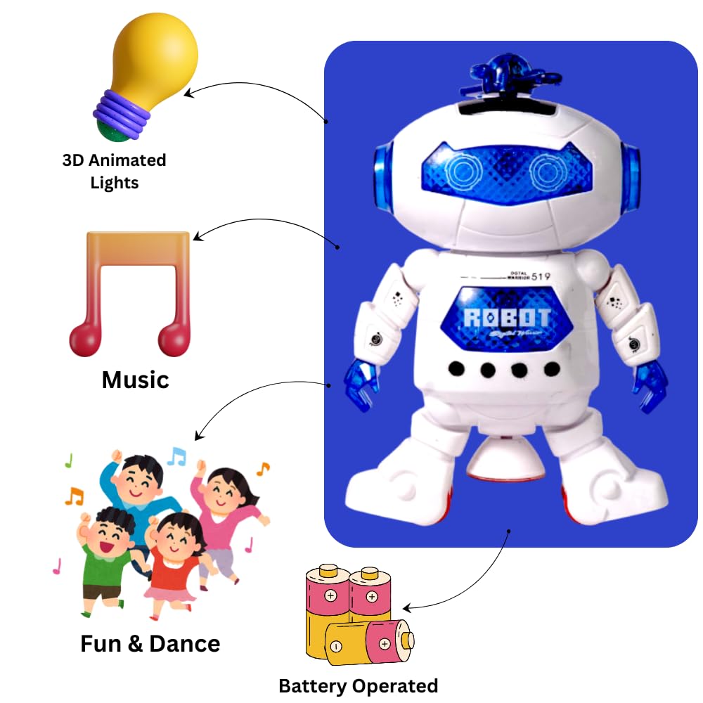 360 Degree Rotating Dance Robot Electronic Toy